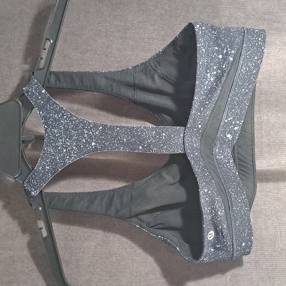 Lululemon Invigorate Mesh Insert Crystalline Blue Splash Sports Bra VG 12 - Picture 4 of 7